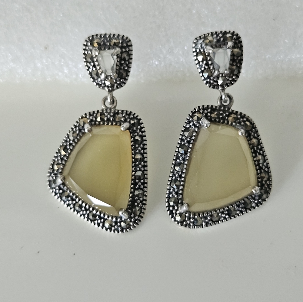 Marcasite and citrine earrings